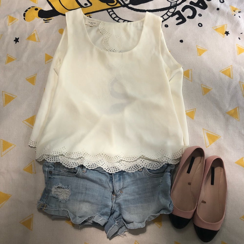 White Lace Top with Sexy Back Size S